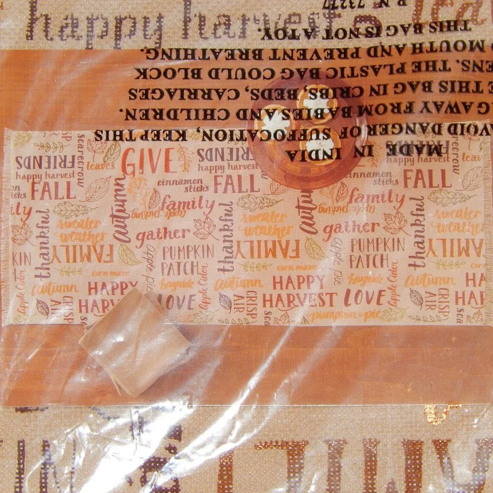New Fall Together Table Runner Kohl's Celebrate Tan Words Leaves 13